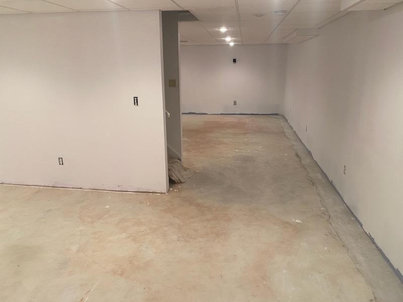 Finished Interior Basement Drywall Room