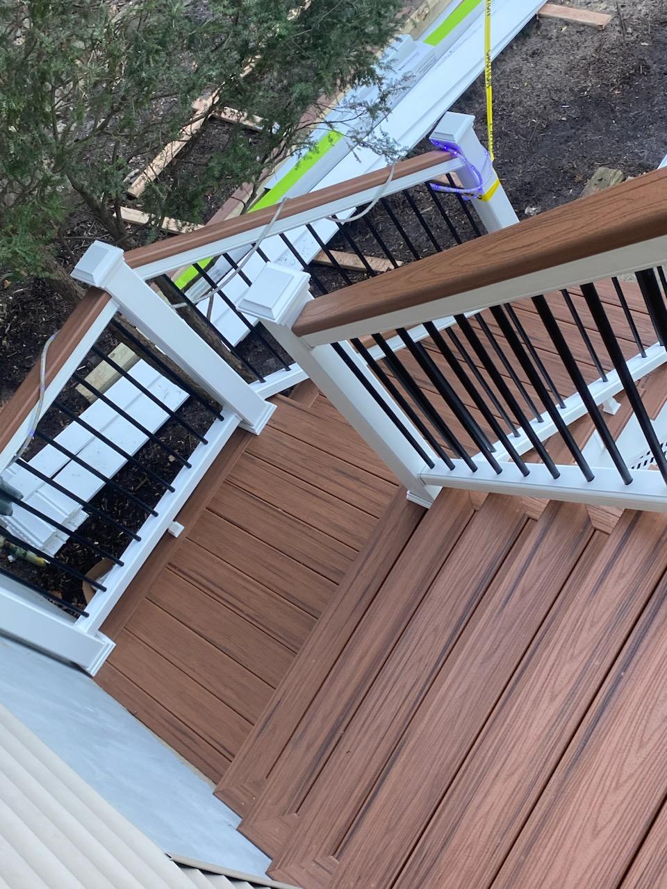 Outdoor Composite Deck and Stairs View